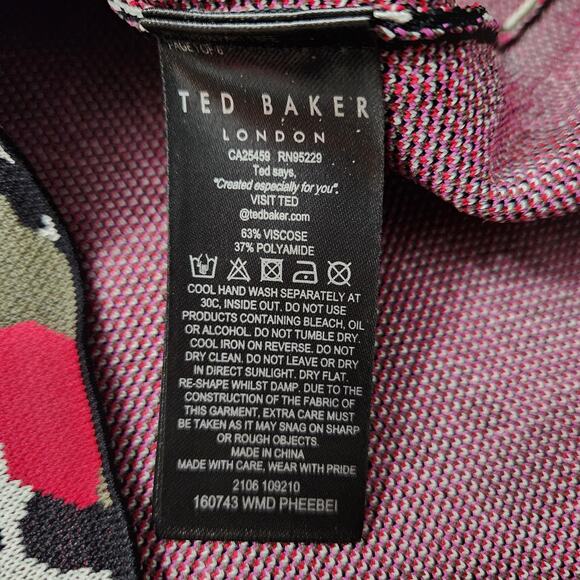 Ted Baker Pheebei Leopard Print Knit Dress Size Ted 1 - US 4 - Picture 3 of 8